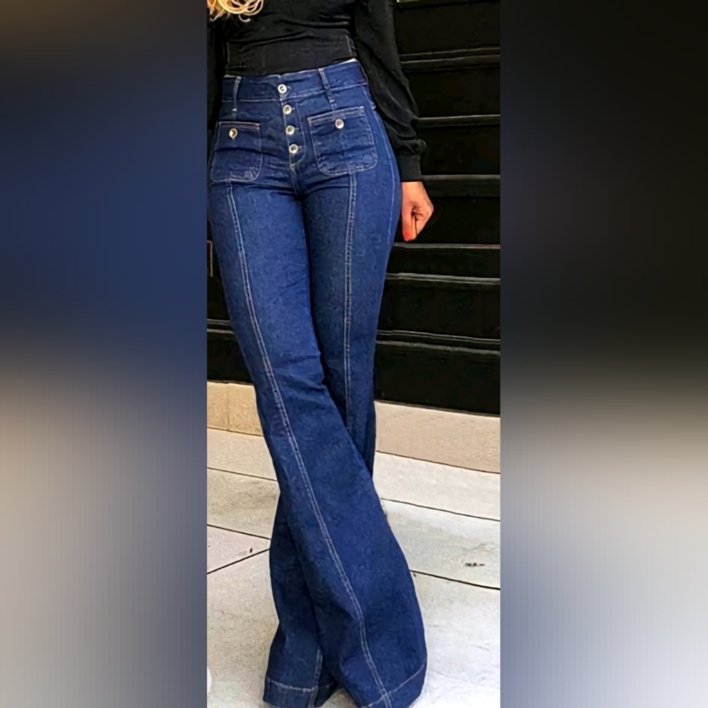Highrise wide leg jean, tall